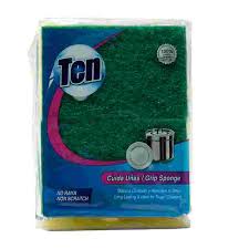 12- 45041-9 ESPONJA TEN AMARILLA - GRIP - CON BRILLO CS/72